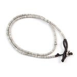 Shell Beads / Wax Cord Necklace / Bracelet / Anklet,White, swatch