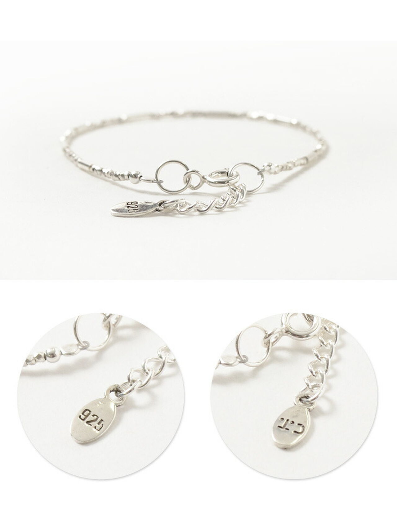 Multi-cut Karen silver beads & tube beads / bracelet,, large image number 8