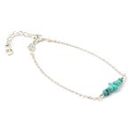 Chips Turquoise Silver Chain Bracelet,Blue, swatch