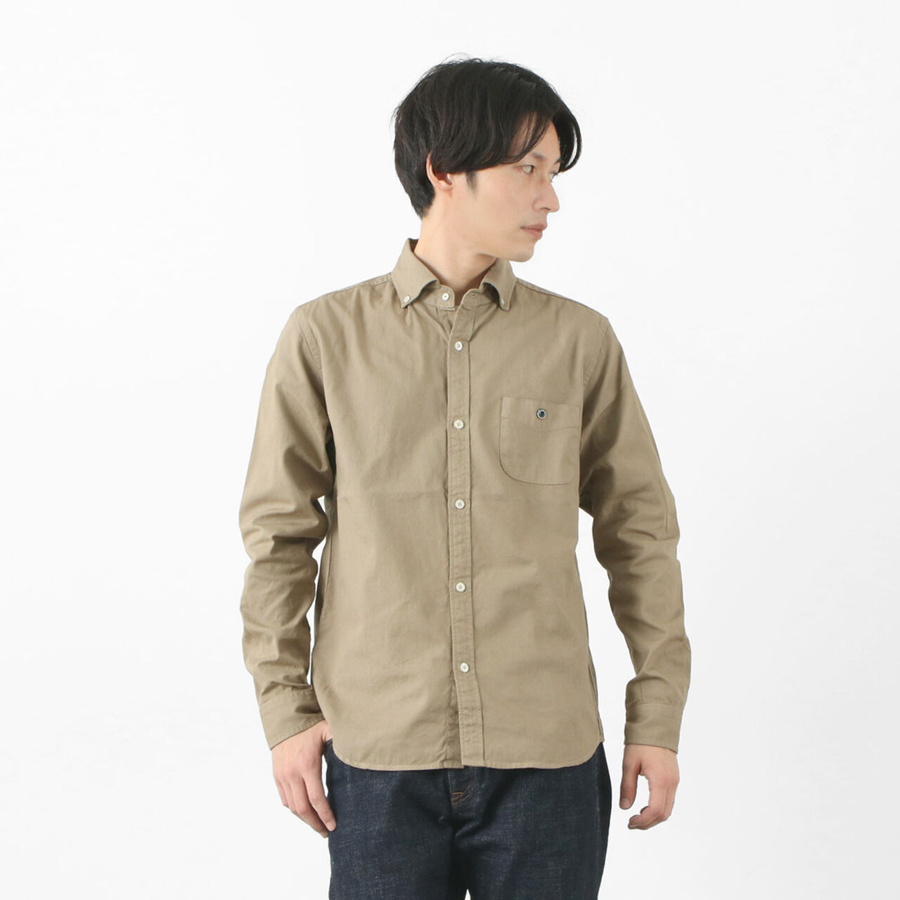 Colour Special Order Ox Long Sleeve Button Down Shirt,Desert, large image number 0