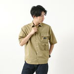 Seersucker Multi Pocket Short Sleeve Shirt,Beige, swatch