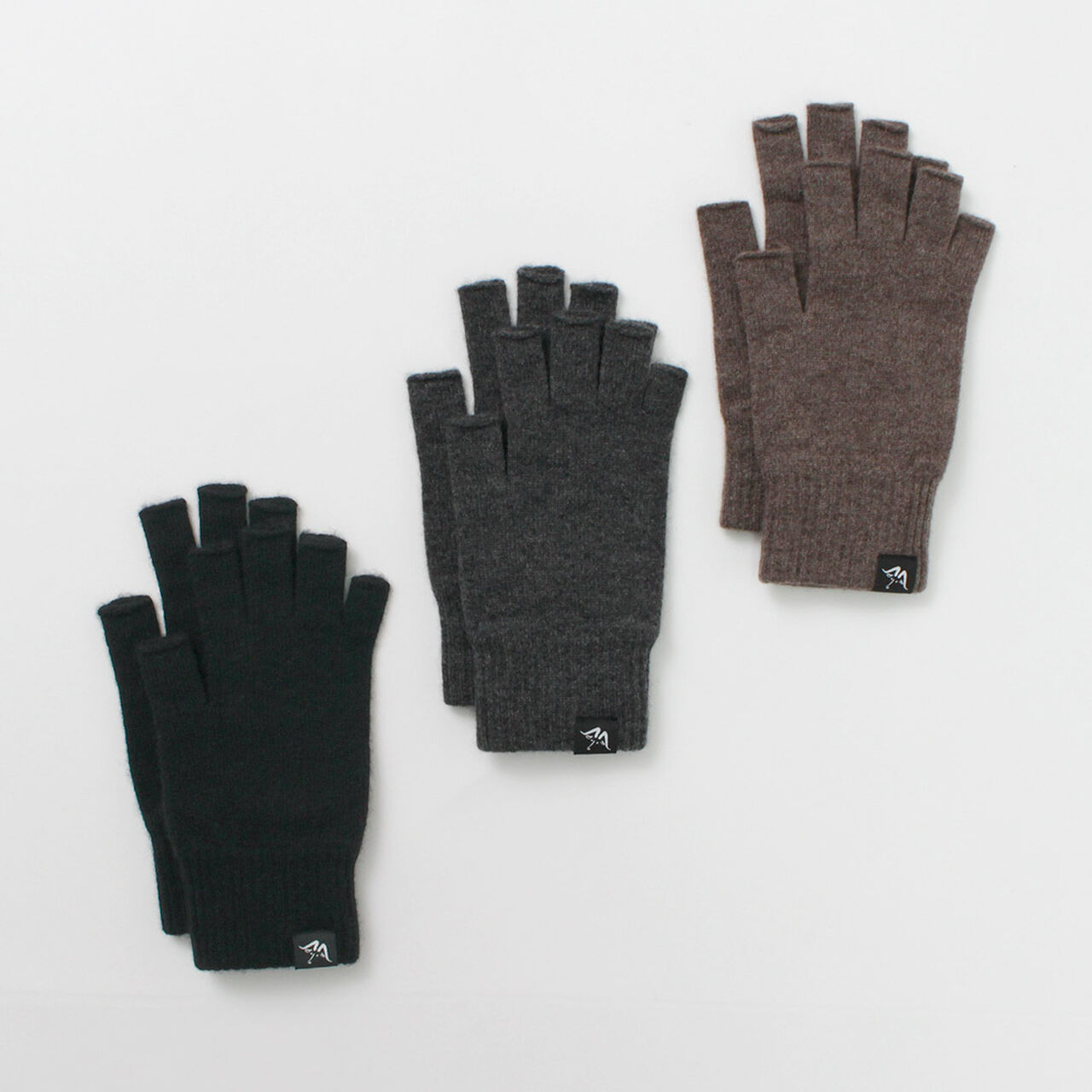 Special order Plain Stitch Cashmere Half Finger Gloves,, large image number 3