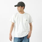 GO BOY Hanging" embroidery short sleeve pocket,White, swatch