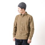French Linen Long Sleeve Button Down Shirt,Brown, swatch
