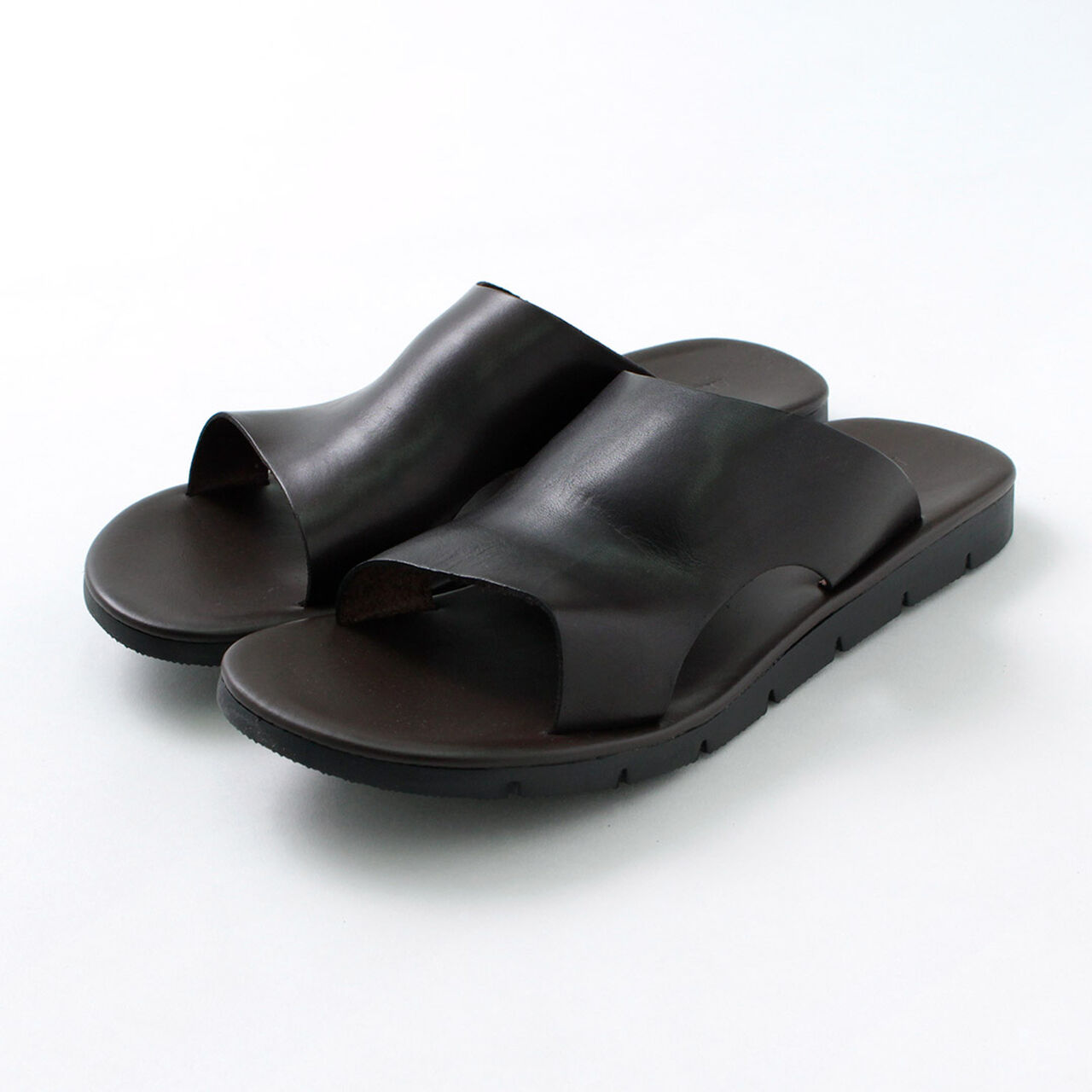 Leather slide sandal,T.moro, large image number 0