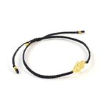 Hamsa Hand Notched Cord Anklet,Black, swatch