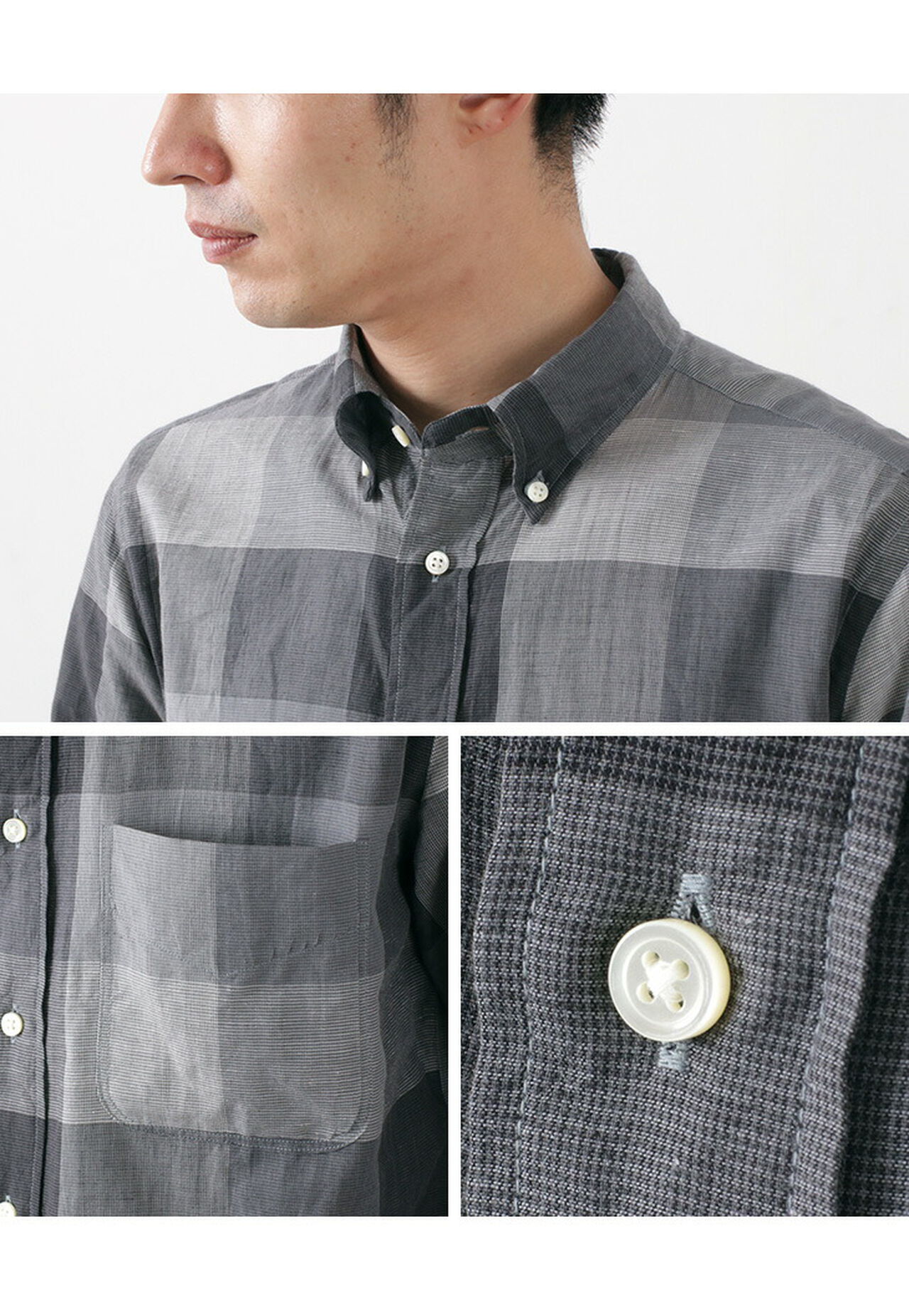 Block Check Long Sleeve Button Down Shirt,, large image number 6