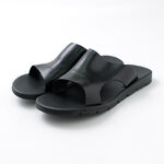 Leather slide sandal,Black, swatch
