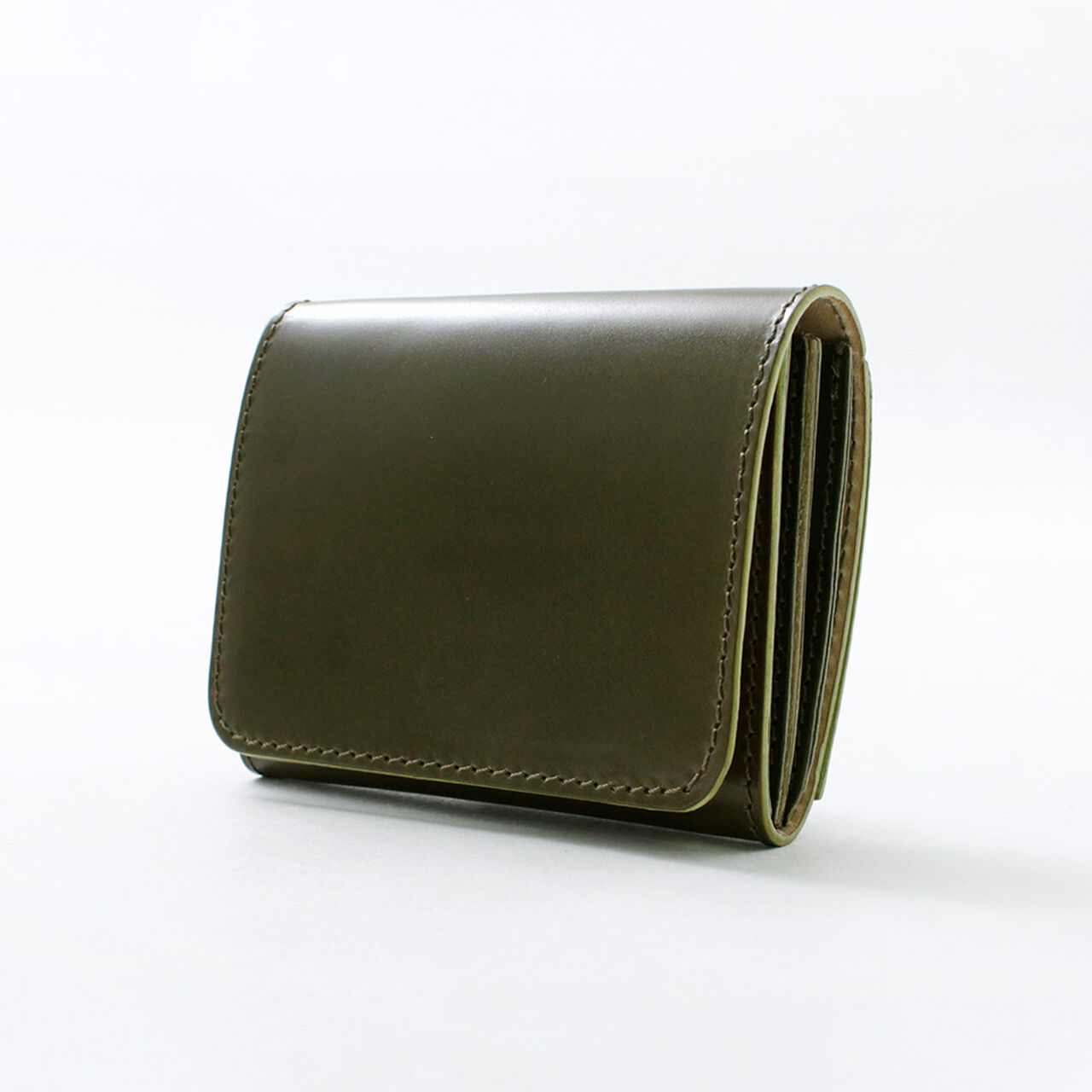 Cordovan compact wallet,Olive, large image number 0