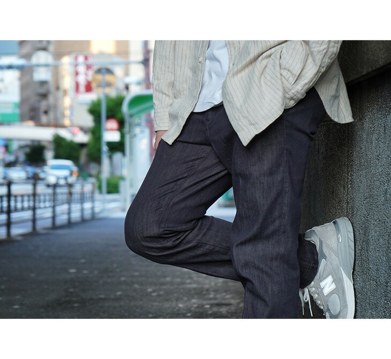 Thin Denim Slim Tapered French Work Trousers,, large image number 5
