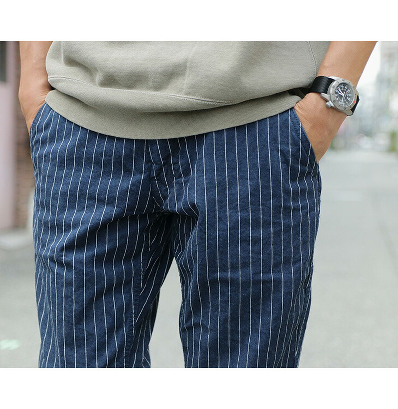 Wide Tapered Chino Stripe,, large image number 4