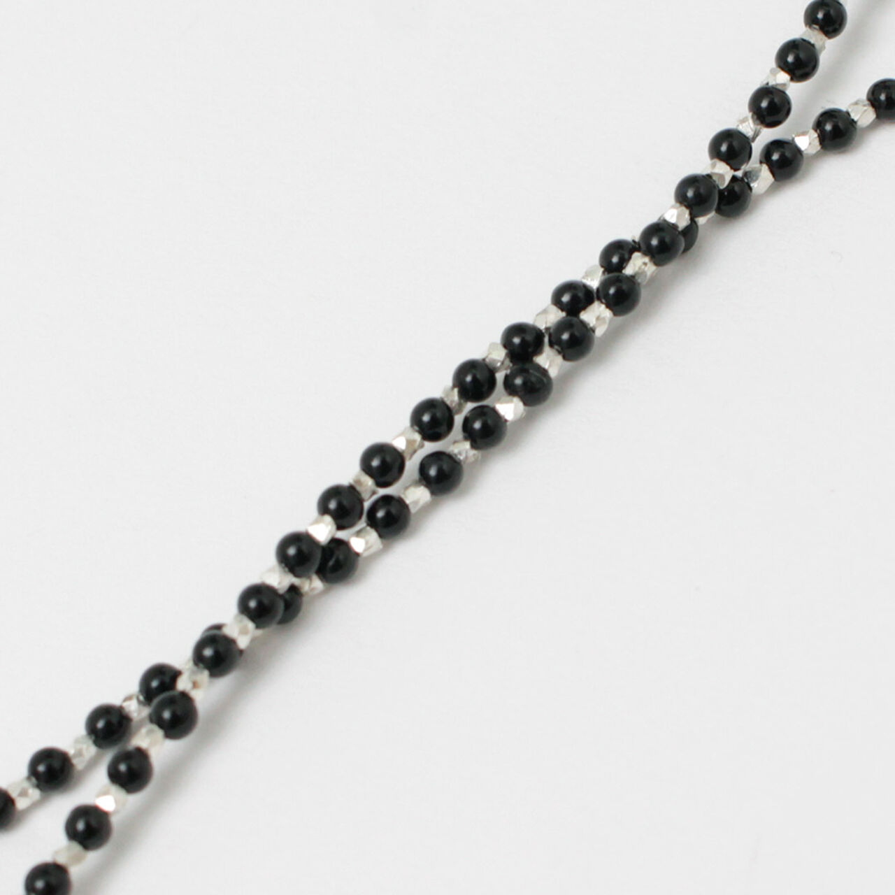 Black onyx beads silver ball chain necklace 925 silver,, large image number 5