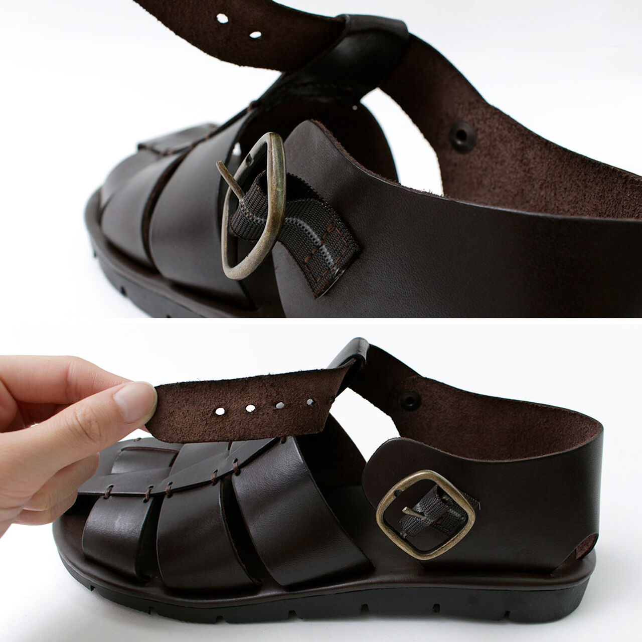 Leather Gurkha sandals,, large image number 7