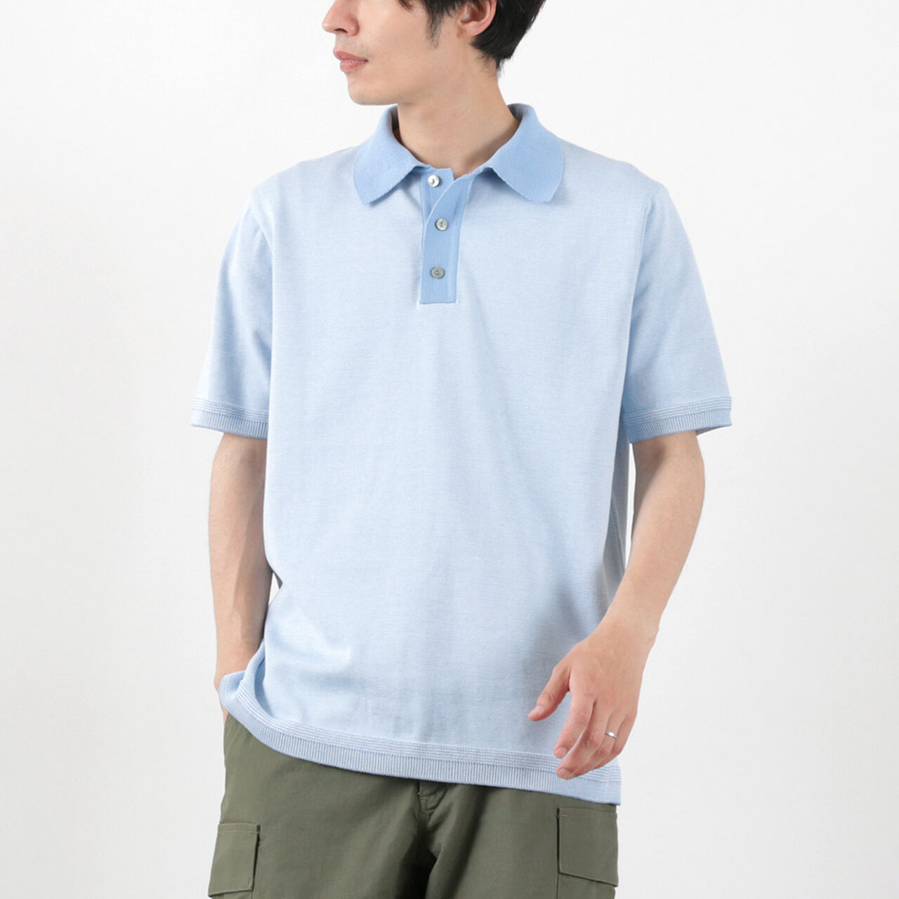 Knit Polo "Easy",BlueBorder, large image number 0