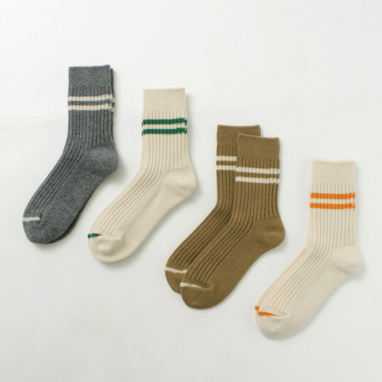 Merino Lambs Wool Striped Socks,, large image number 3