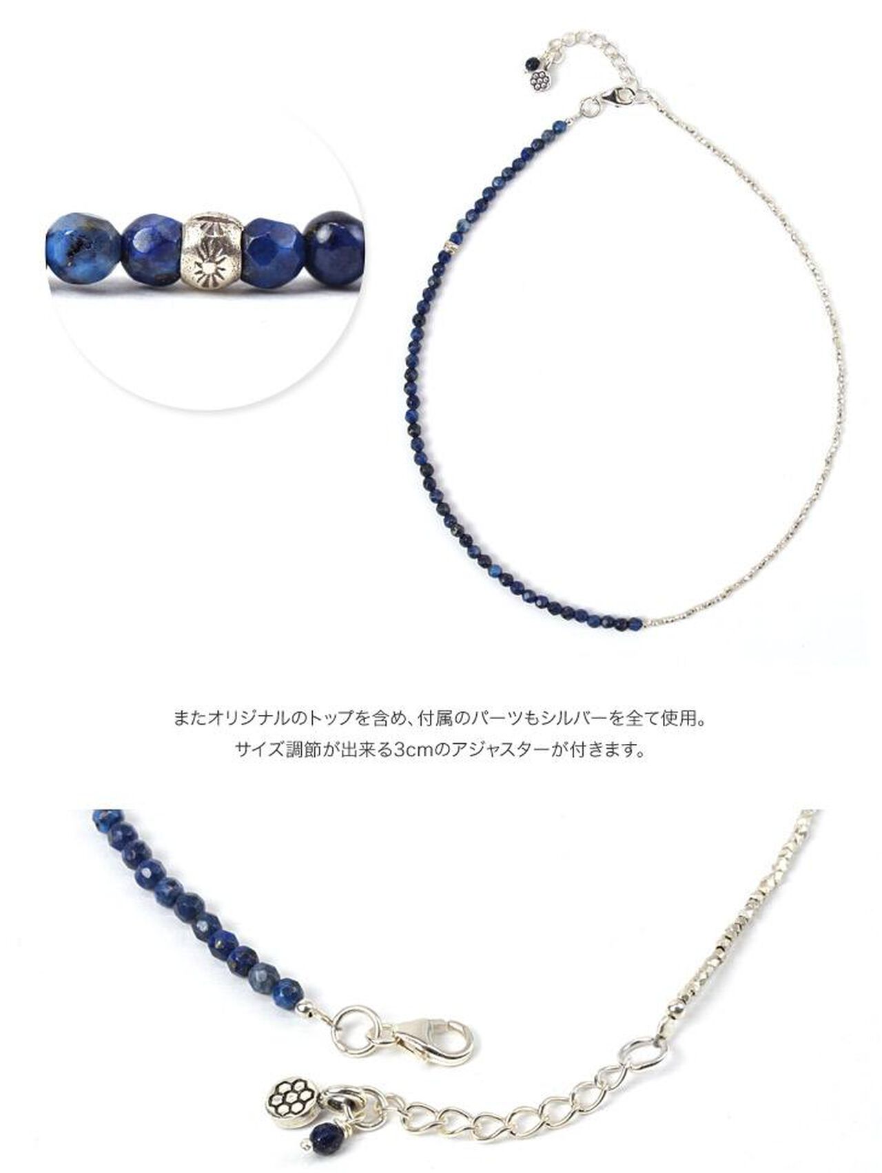 Lapis Lazuli W-Wrap Bracelet,Blue, large image number 4