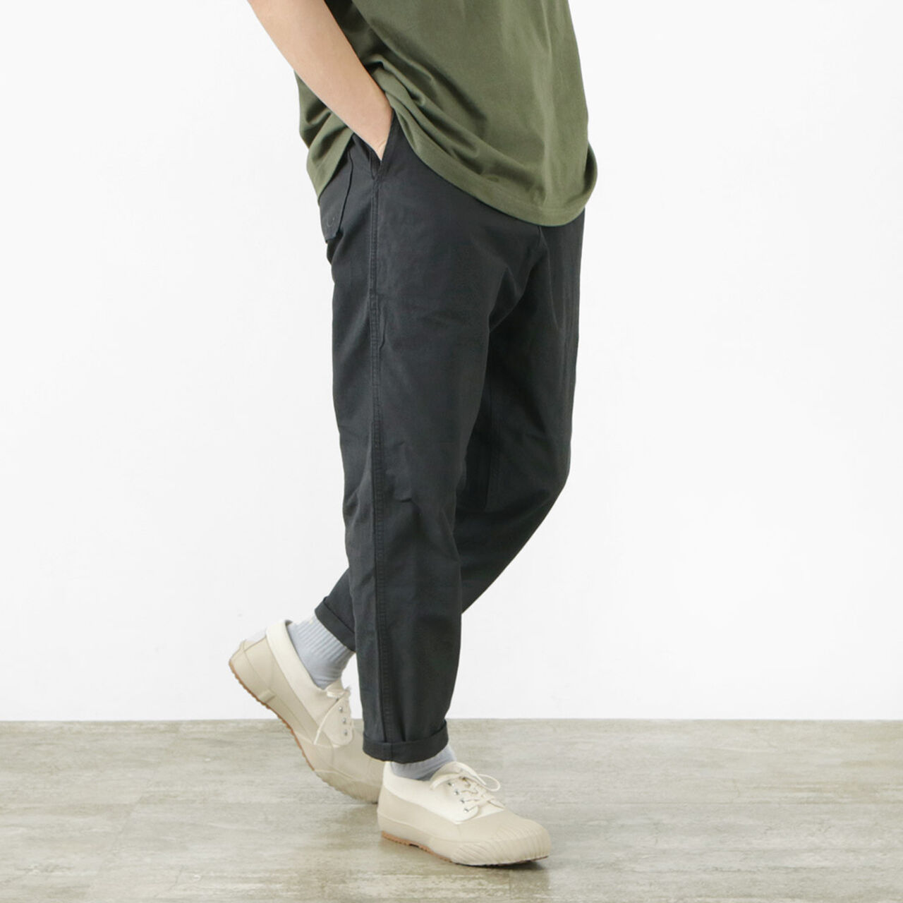 Ripstop garment dye relaxed trousers,Sumikuro, large image number 0