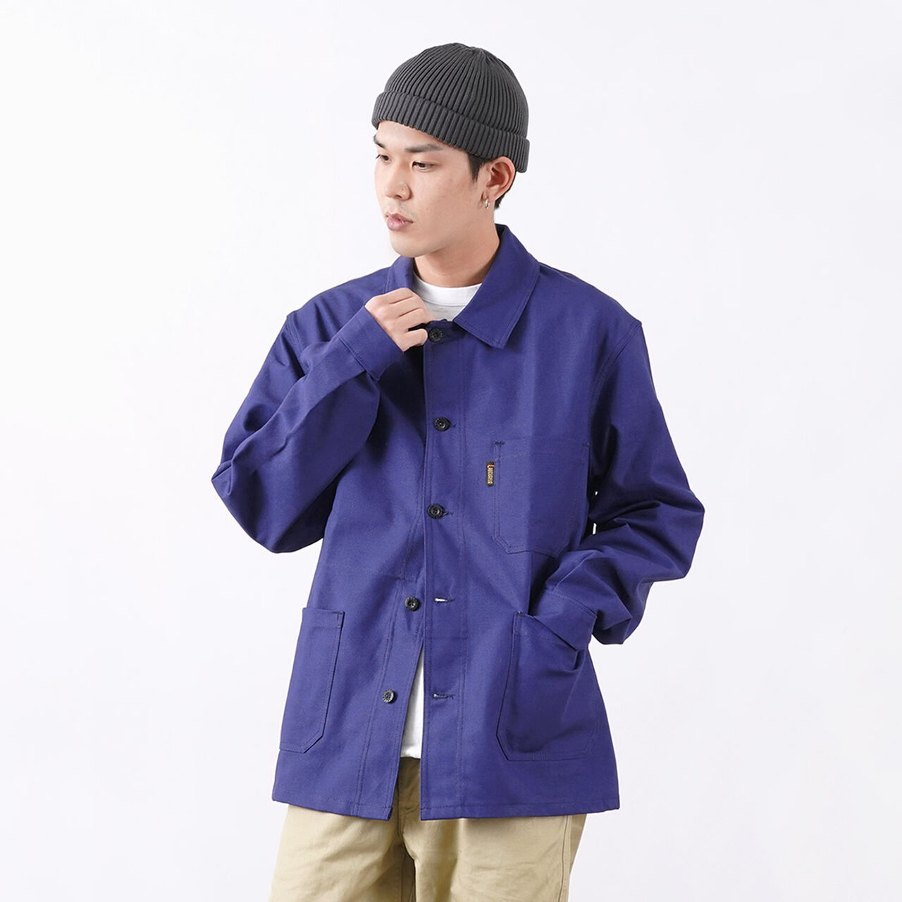 Cotton twill coverall jacket,Navy, large image number 0