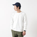 BR-3043 Small Knitted Vintage L/S Crew Neck T-Shirt,White, swatch
