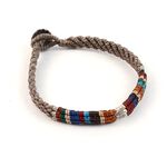 Multi Colored Braid Wax Cord Anklet,Charcoal, swatch
