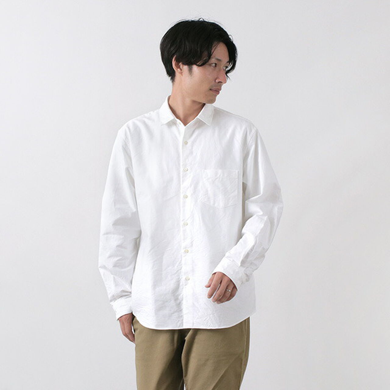 American Ox Wide Shirt Regular Collar,White, large image number 0