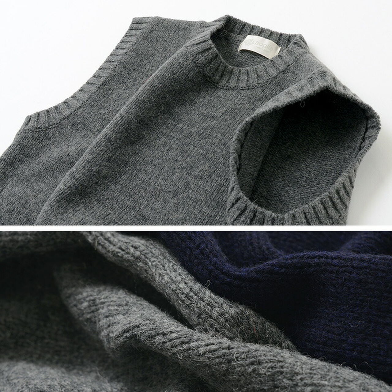 LANDNOAH British Wool Crew Neck Knitted Vest,, large image number 5