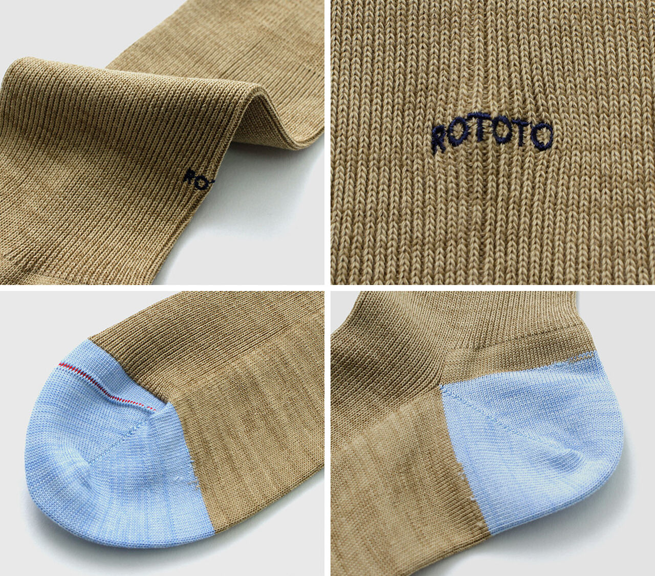 Organic Cotton & Recycled Polyester Ribbed Crew Socks,, large image number 6