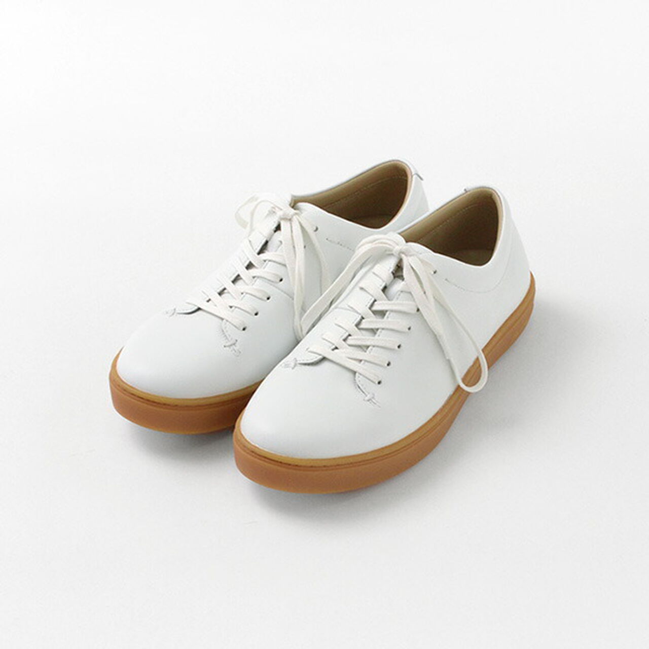 Leather Court Sneakers,White, large image number 0