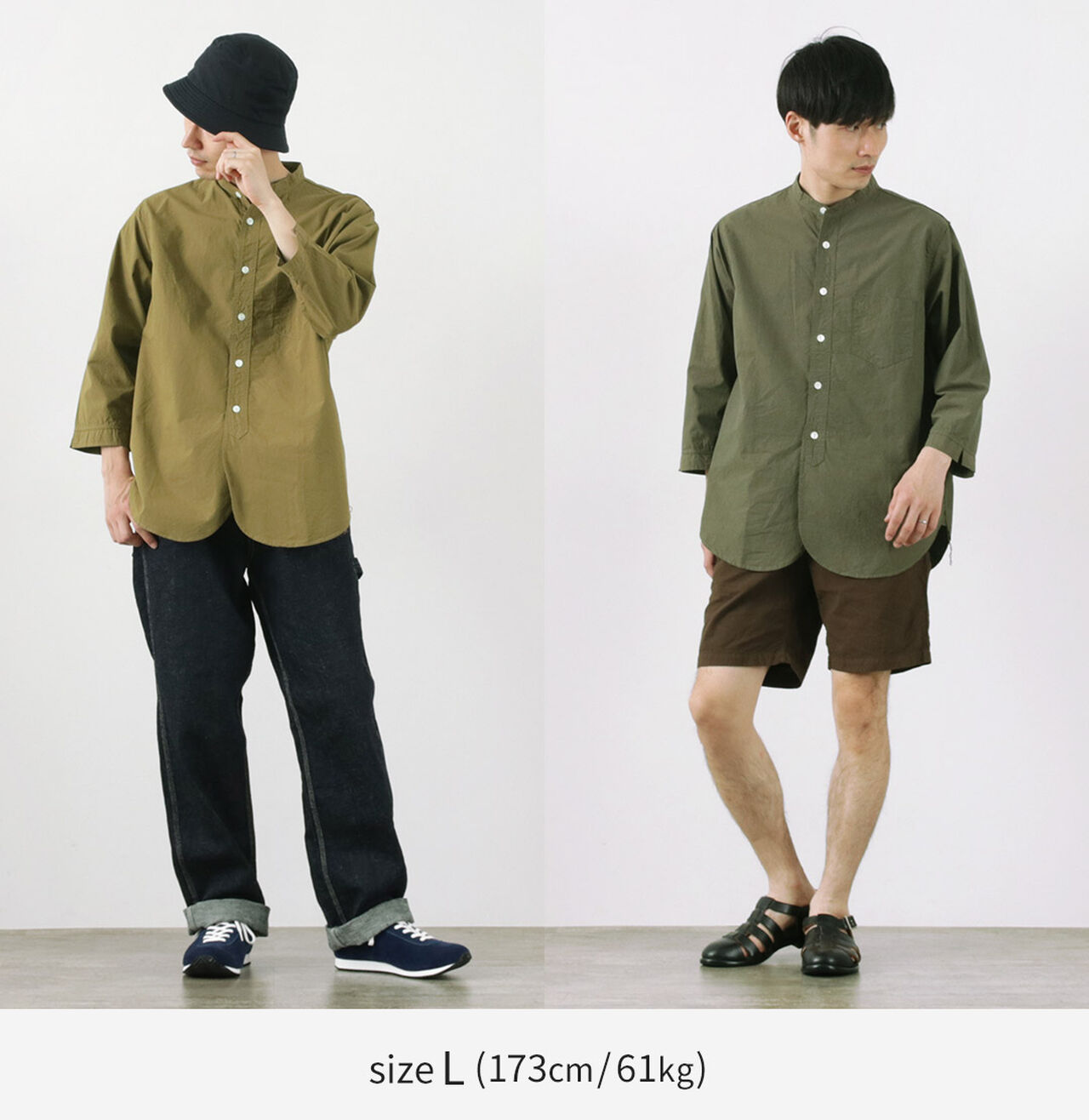 FRC006 Special order military dump band collar shirt three quarter sleeve,, large image number 4