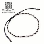 Twisted Chain Knotting Cord Bracelet,Black, swatch