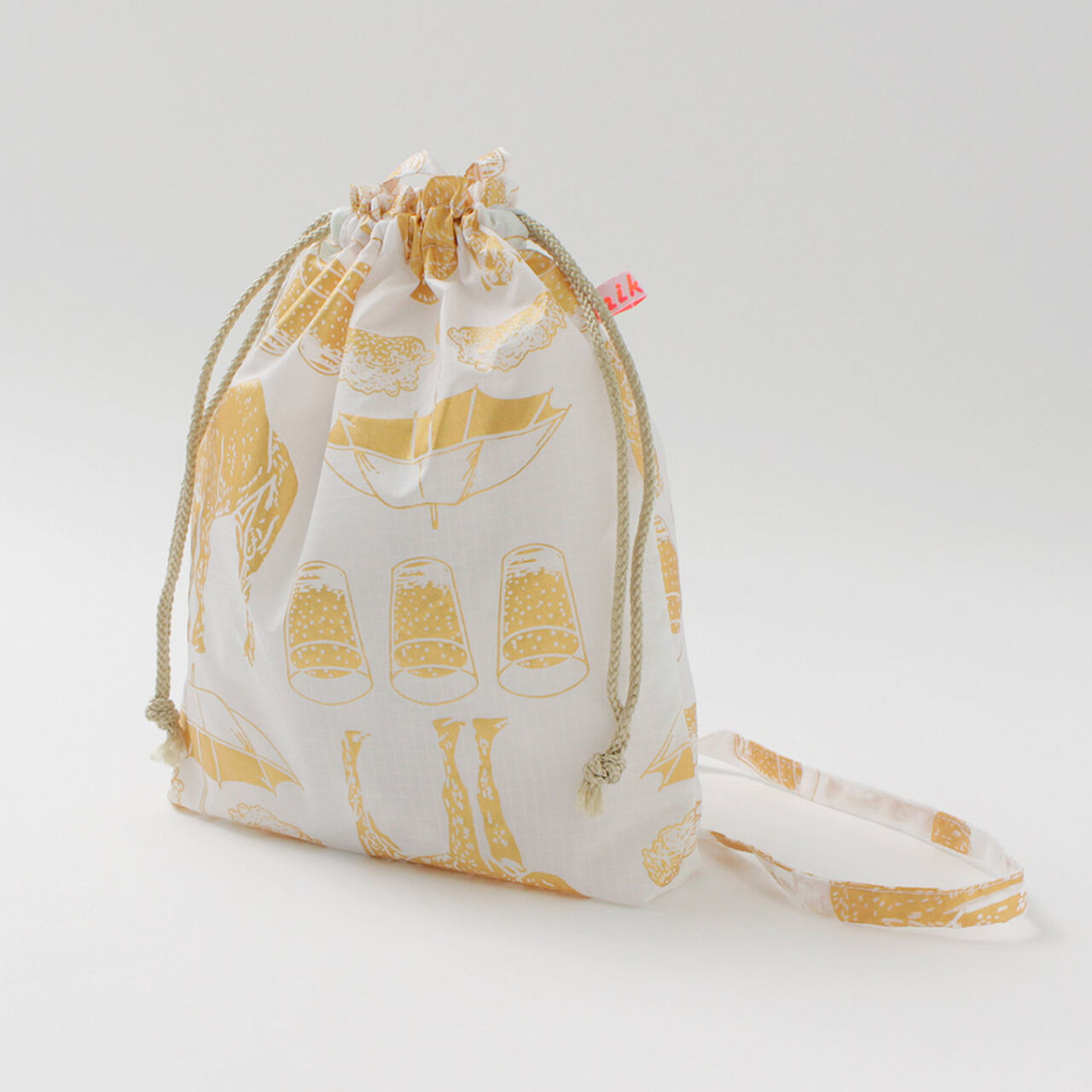 Printed Nylon Drawstring Bag Shoulder Bag,, large image number 0