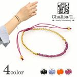 Chain Stone Beads Notched Cord Bracelet,Pink, swatch
