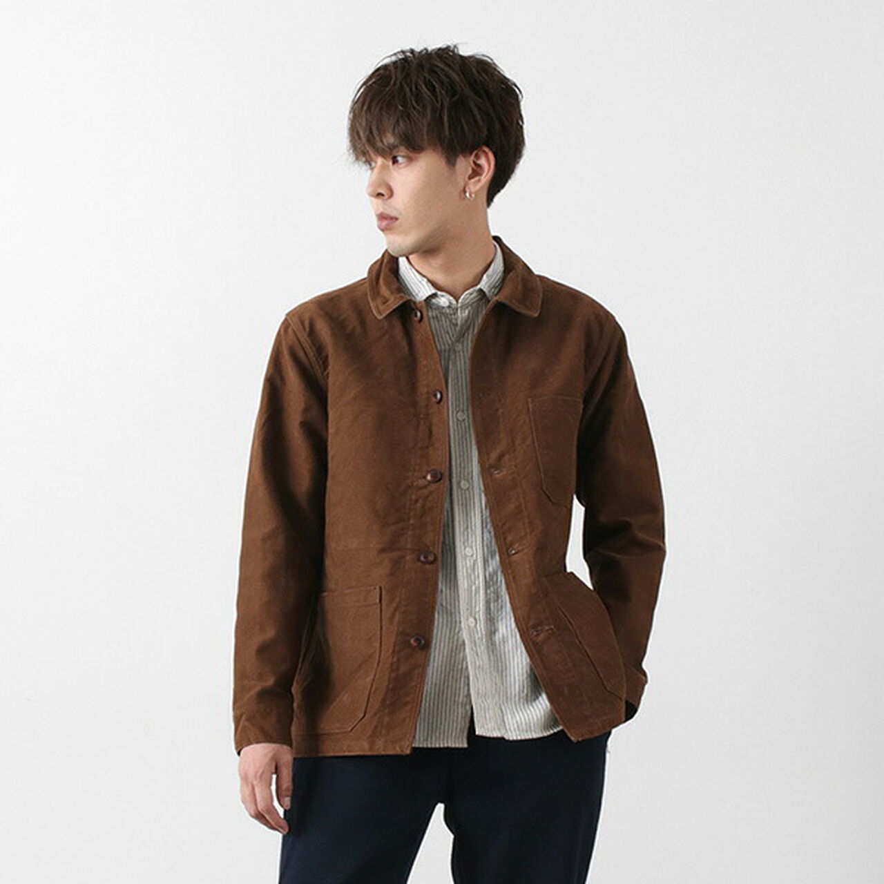 F2373 French moleskin jacket,Brown, large image number 0