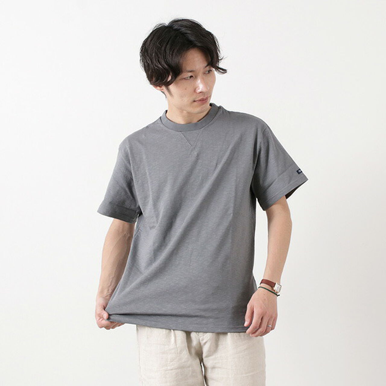 TE001SS HDCS Light Gusseted Crew T-Shirt,DeanGrey, large image number 0