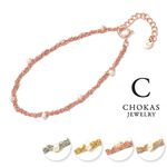 Triple Chain Pearl Bracelet,Pink, swatch