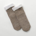 R1387 Double face room socks Thermo fleece,Brown, swatch