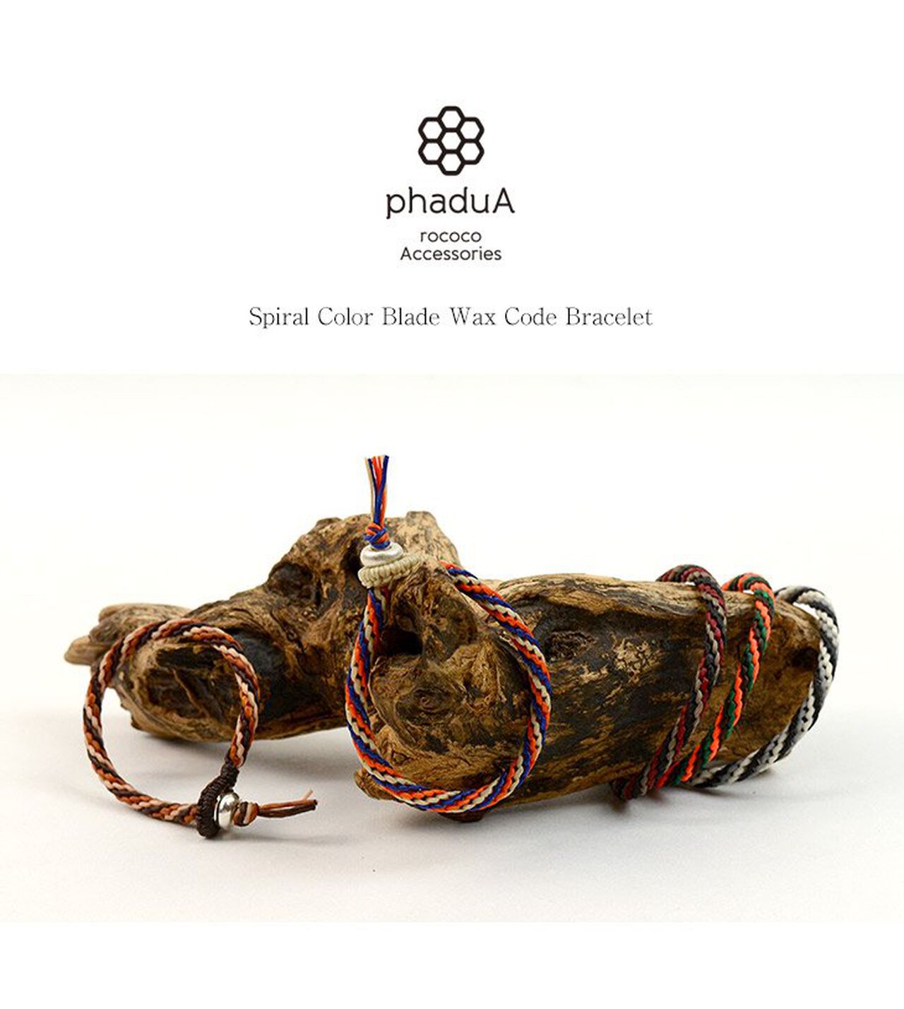 PHADUA Spiral Coloured Braid Wax Cord Bracelet