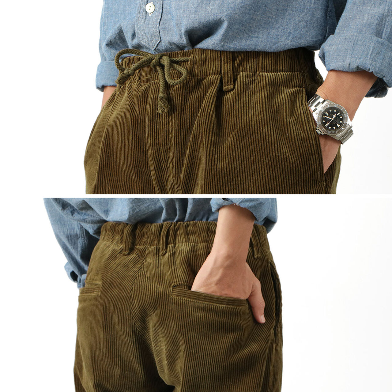 Wide Well Corduroy Pants,, large image number 10