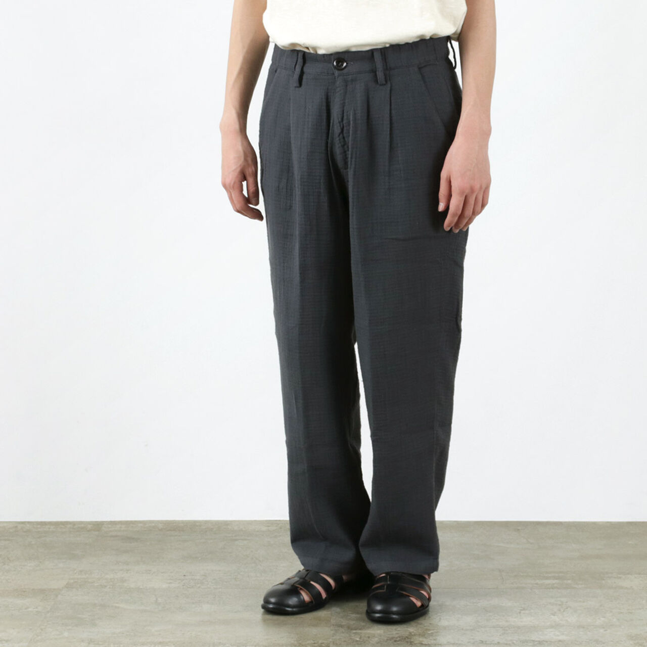 Triple gauze tuck work trousers,, large image number 8