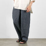 Vintage Linen Wide Tucked Easy Pants,Indigo, swatch