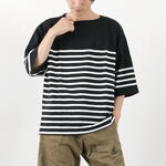 HDCS Big Katanuki Boat Neck T-Shirt,Black_White, swatch