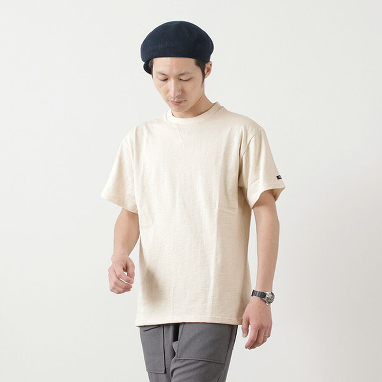 TE001SS HDCS Light Gusseted Crew T-Shirt,Natural, large image number 0