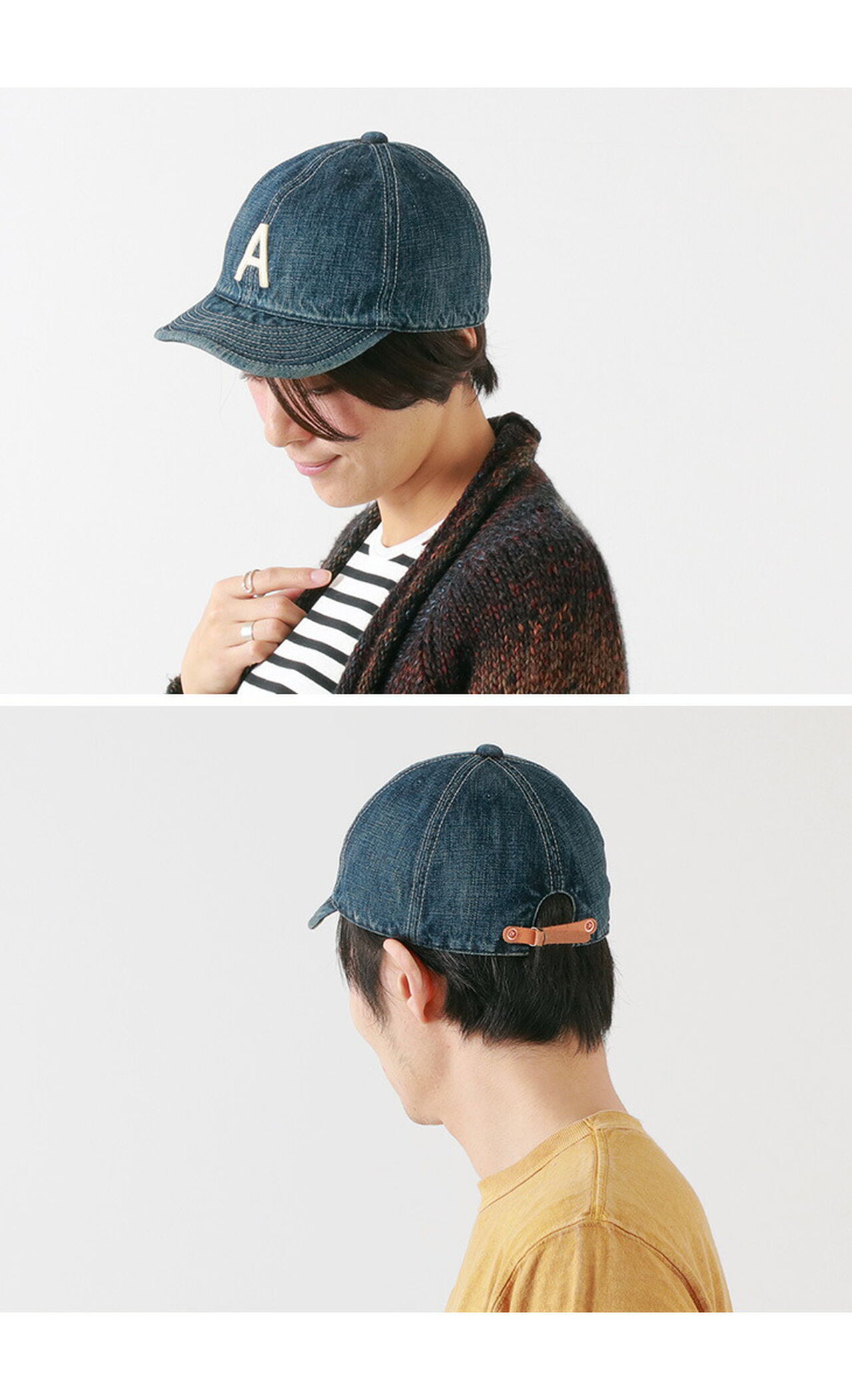 Special order selvage denim cap with initials badge,, large image number 10