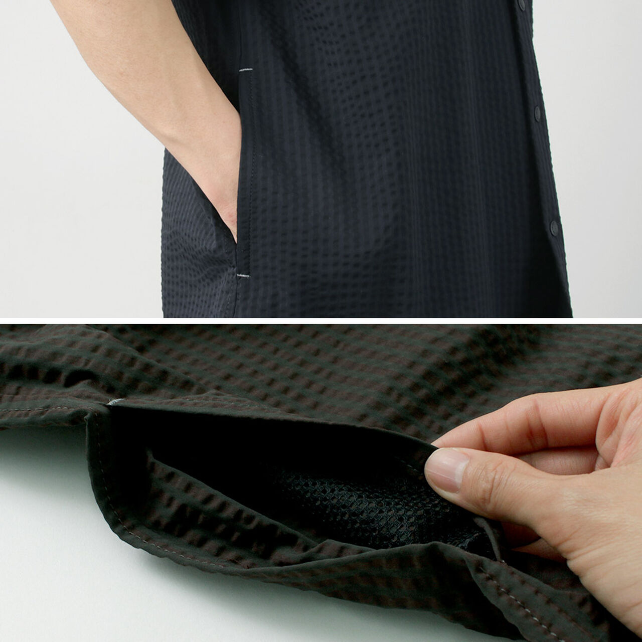 Dry Soft Seersucker Short Sleeve Shirt,, large image number 10