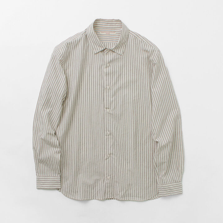 Cotton Linen Striped Snap Button Shirt