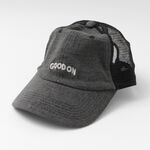 Special order TEE mesh cap "GOOD ON" embroidery,Black, swatch