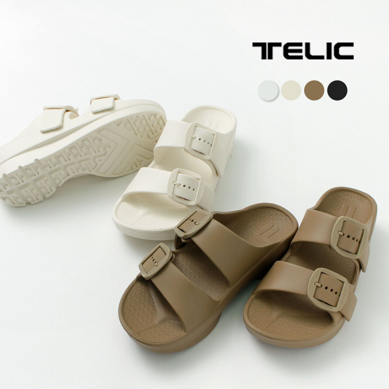 W-Buckle Recovery Sandals,, large image number 1