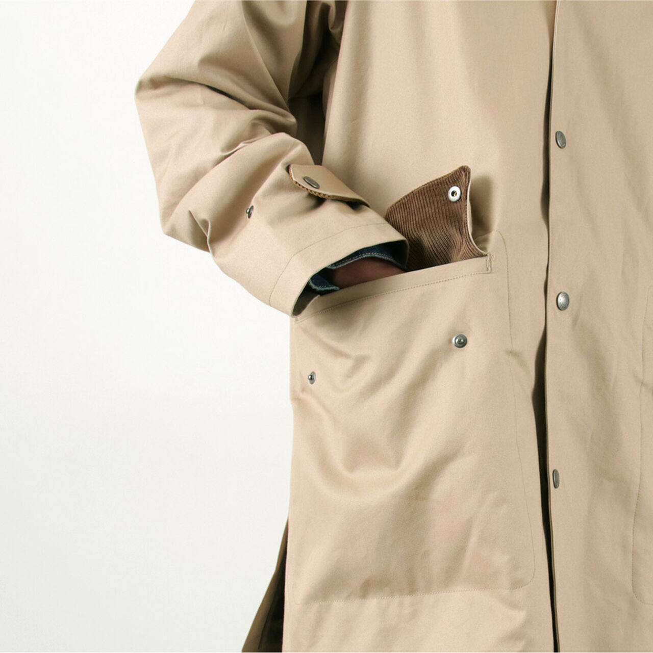 High Density Fabric Corduroy Collar Coat,, large image number 11