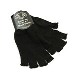 Fingerless knit gloves,Black, swatch