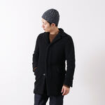 Airy Wool Chester Coat,Black, swatch
